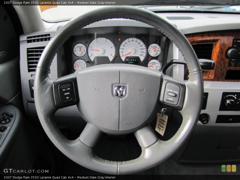 Medium Slate Gray Interior Steering Wheel for the 2007 Dodge Ram 3500 Laramie Quad Cab 4x4 #52075517
