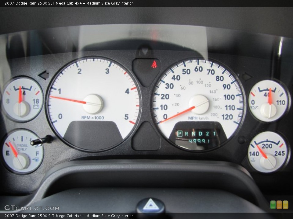 Medium Slate Gray Interior Gauges for the 2007 Dodge Ram 2500 SLT Mega Cab 4x4 #52076075