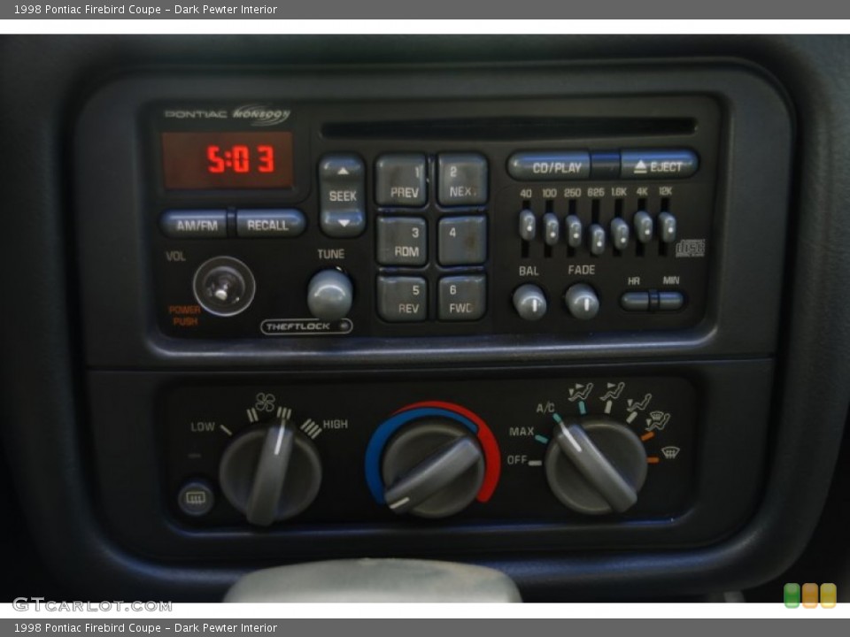 Dark Pewter Interior Controls for the 1998 Pontiac Firebird Coupe #52088864