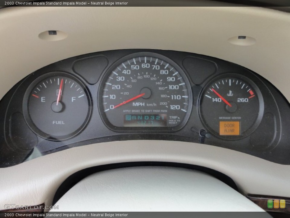 Neutral Beige Interior Gauges for the 2003 Chevrolet Impala  #52094738