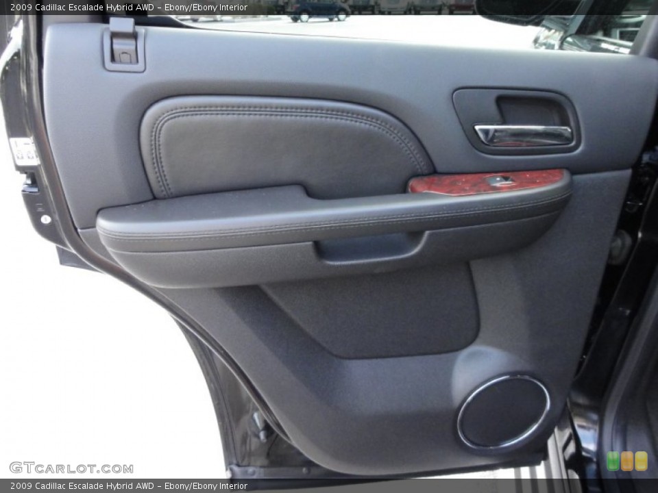 Ebony/Ebony Interior Door Panel for the 2009 Cadillac Escalade Hybrid AWD #52096328