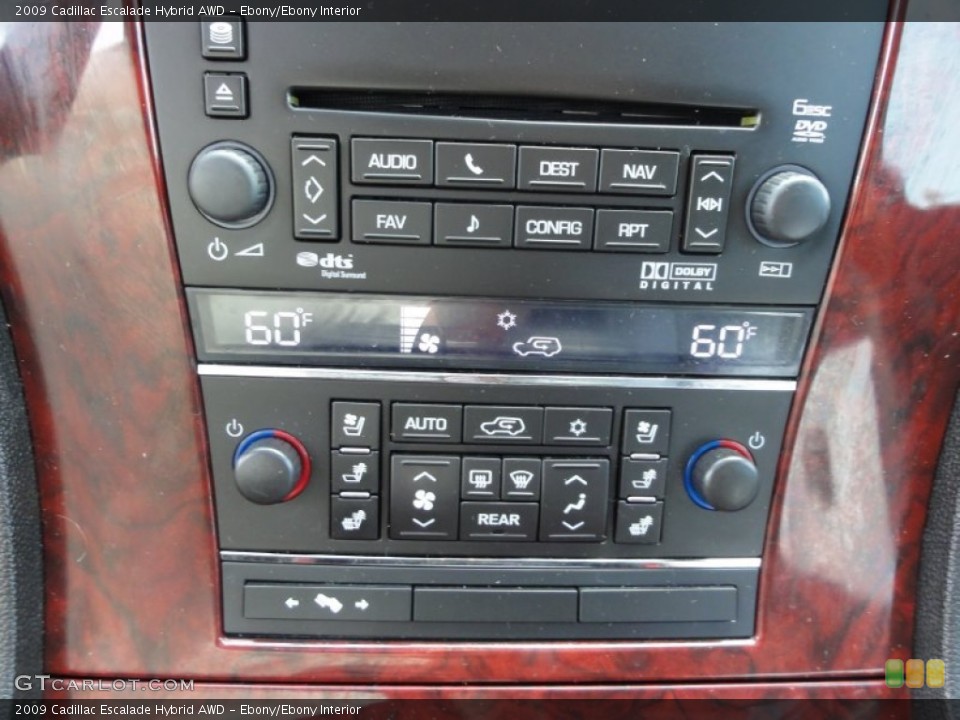 Ebony/Ebony Interior Controls for the 2009 Cadillac Escalade Hybrid AWD #52096490