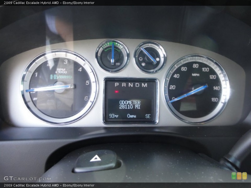 Ebony/Ebony Interior Gauges for the 2009 Cadillac Escalade Hybrid AWD #52096502