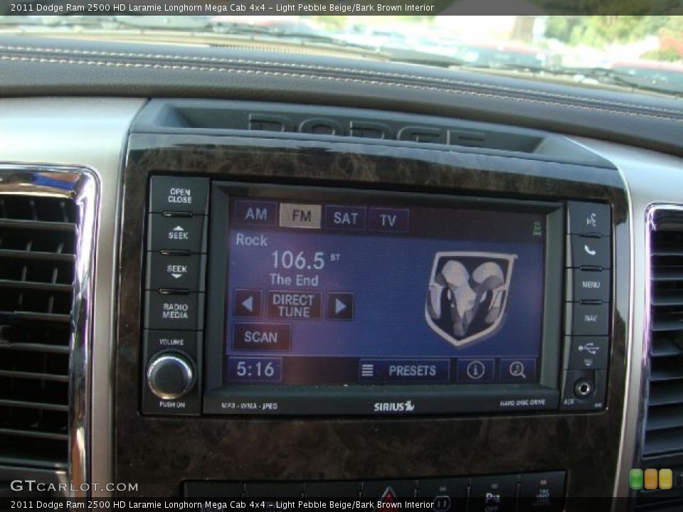 Light Pebble Beige/Bark Brown Interior Controls for the 2011 Dodge Ram 2500 HD Laramie Longhorn Mega Cab 4x4 #52098686
