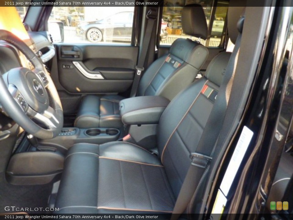 Black/Dark Olive Interior Photo for the 2011 Jeep Wrangler Unlimited Sahara 70th Anniversary 4x4 #52100870