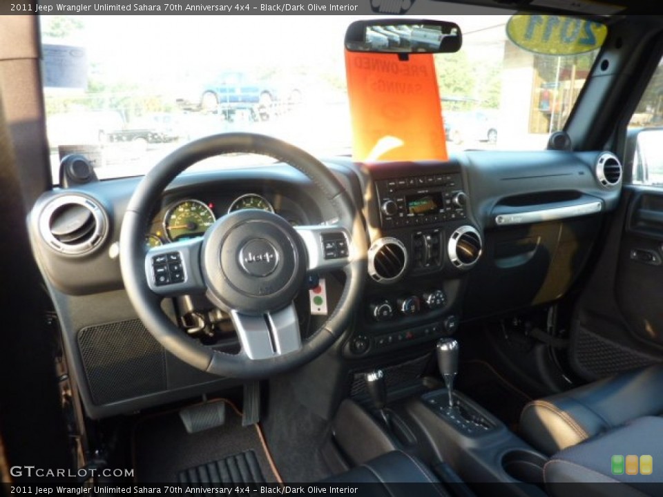 Black/Dark Olive Interior Dashboard for the 2011 Jeep Wrangler Unlimited Sahara 70th Anniversary 4x4 #52100900