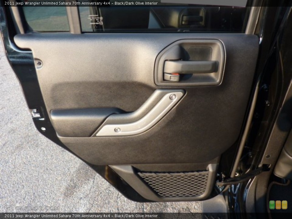 Black/Dark Olive Interior Door Panel for the 2011 Jeep Wrangler Unlimited Sahara 70th Anniversary 4x4 #52100915