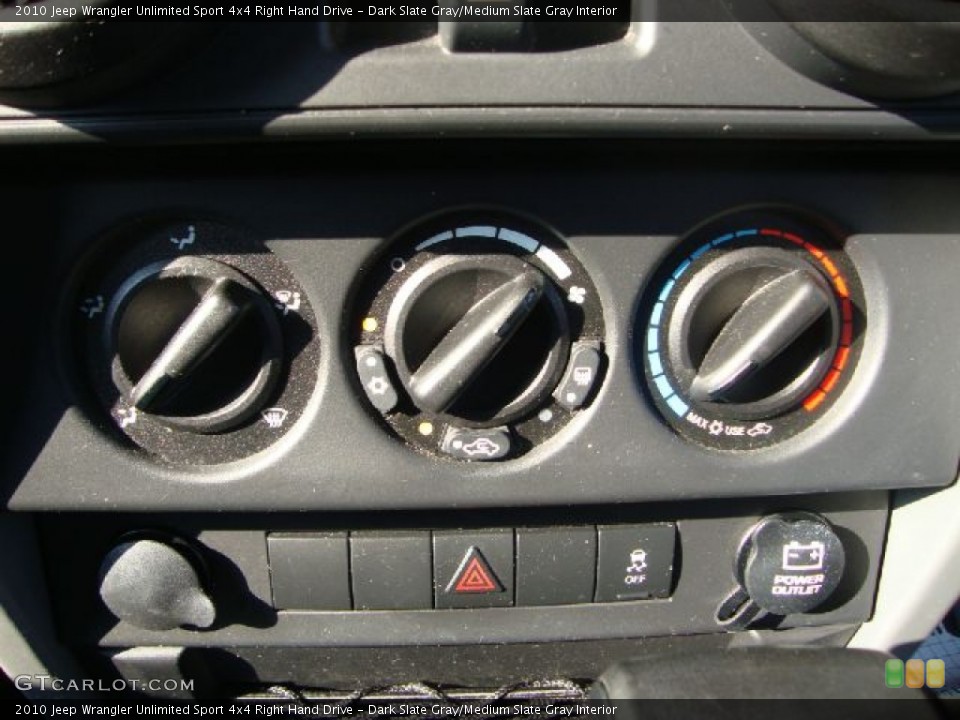 Dark Slate Gray/Medium Slate Gray Interior Controls for the 2010 Jeep Wrangler Unlimited Sport 4x4 Right Hand Drive #52102463