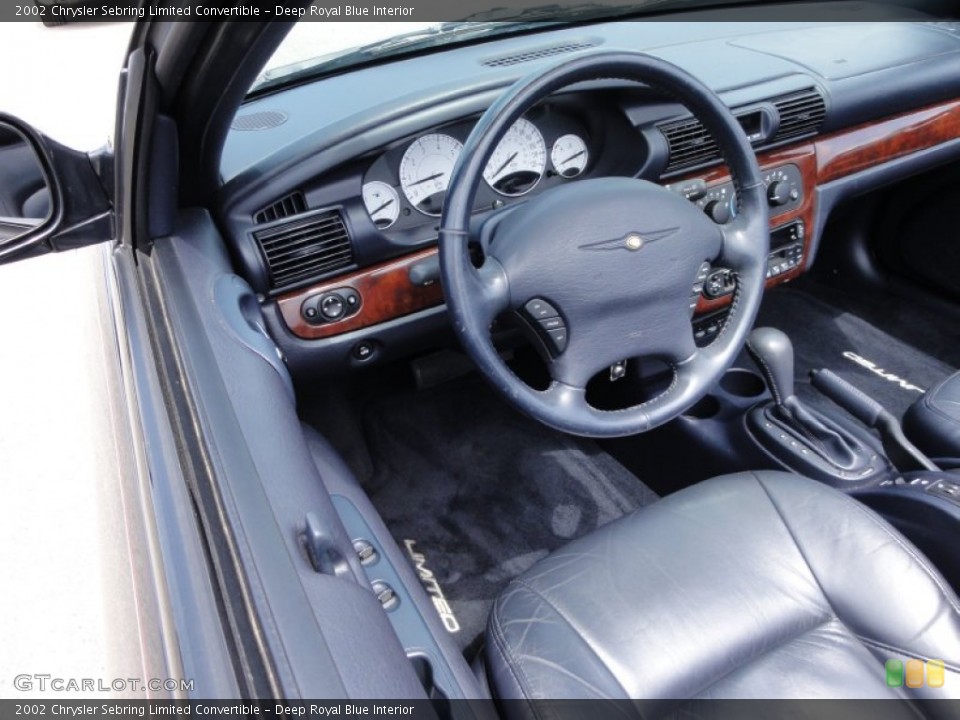Deep Royal Blue Interior Dashboard for the 2002 Chrysler Sebring Limited Convertible #52102670