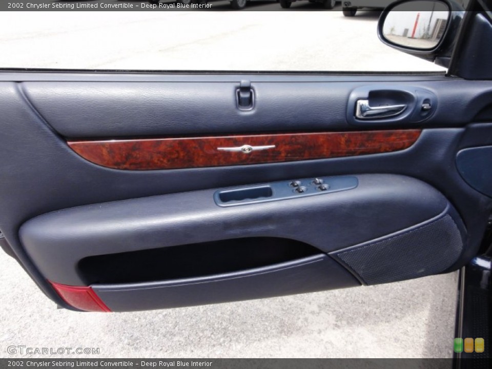 Deep Royal Blue Interior Door Panel for the 2002 Chrysler Sebring Limited Convertible #52102703