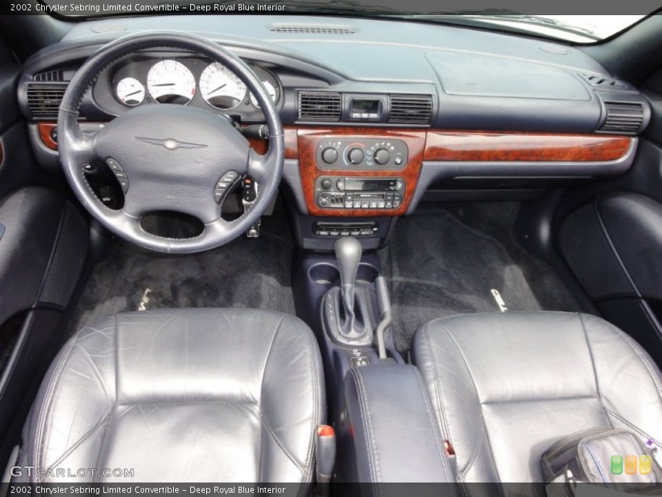 Deep Royal Blue Interior Dashboard for the 2002 Chrysler Sebring Limited Convertible #52102994