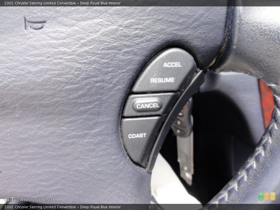 Deep Royal Blue Interior Controls for the 2002 Chrysler Sebring Limited Convertible #52103127