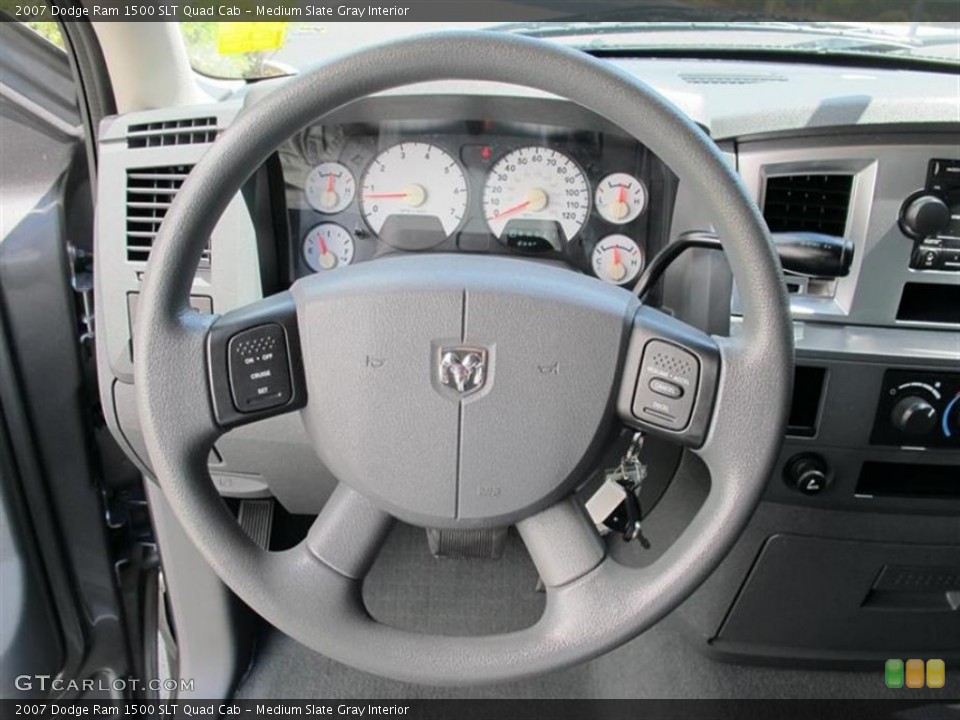 Medium Slate Gray Interior Steering Wheel for the 2007 Dodge Ram 1500 SLT Quad Cab #52104035
