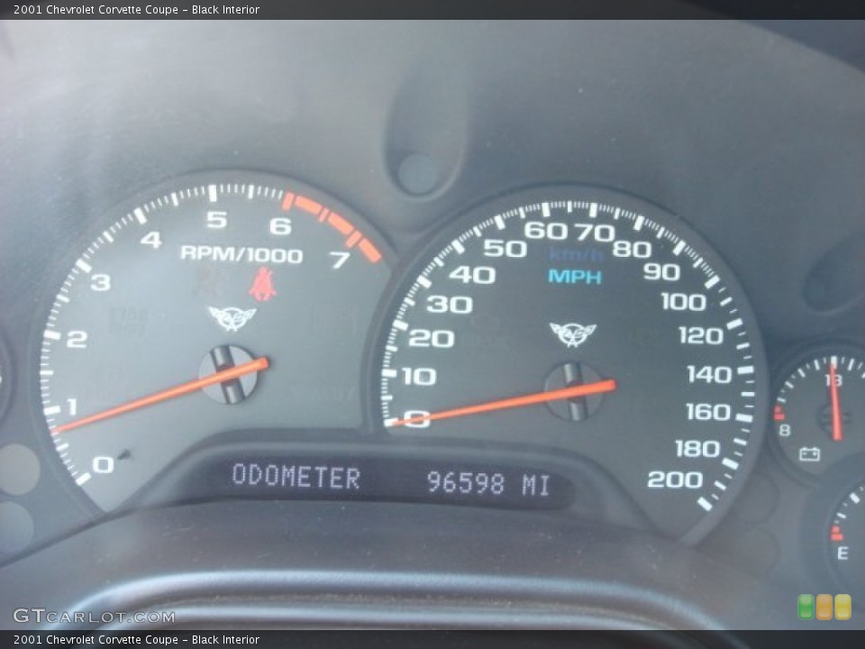 Black Interior Gauges for the 2001 Chevrolet Corvette Coupe #52110053