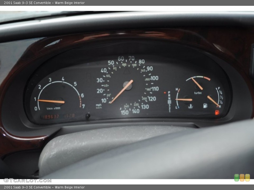Warm Beige Interior Gauges for the 2001 Saab 9-3 SE Convertible #52110653