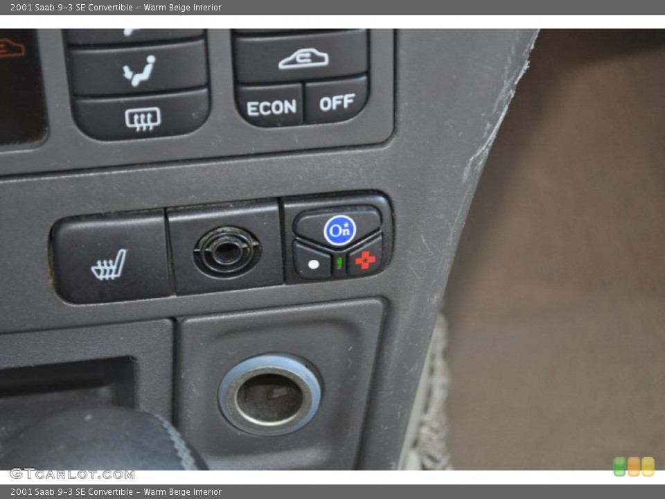 Warm Beige Interior Controls for the 2001 Saab 9-3 SE Convertible #52110686