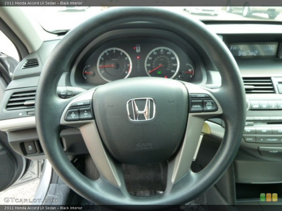 Black Interior Steering Wheel for the 2011 Honda Accord LX Sedan #52111646