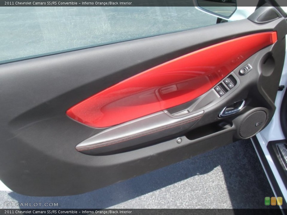 Inferno Orange/Black Interior Door Panel for the 2011 Chevrolet Camaro SS/RS Convertible #52121899