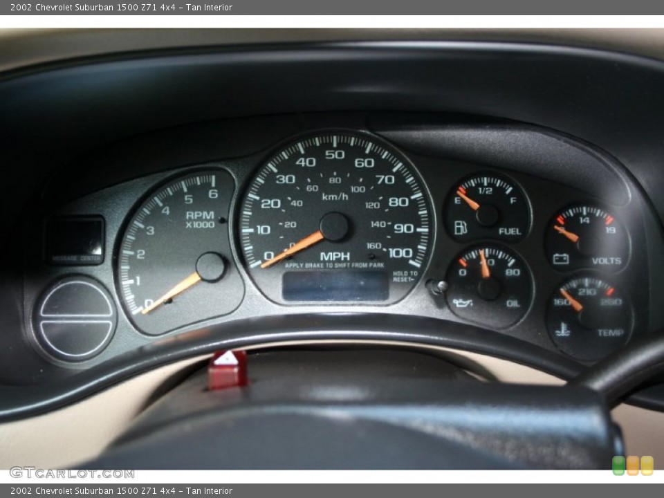 Tan Interior Gauges for the 2002 Chevrolet Suburban 1500 Z71 4x4 #52122166