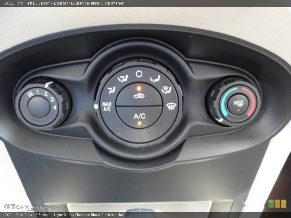 Light Stone/Charcoal Black Cloth Interior Controls for the 2011 Ford Fiesta S Sedan #52128043