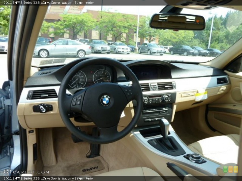 Beige Interior Dashboard for the 2011 BMW 3 Series 328i xDrive Sports Wagon #52131916