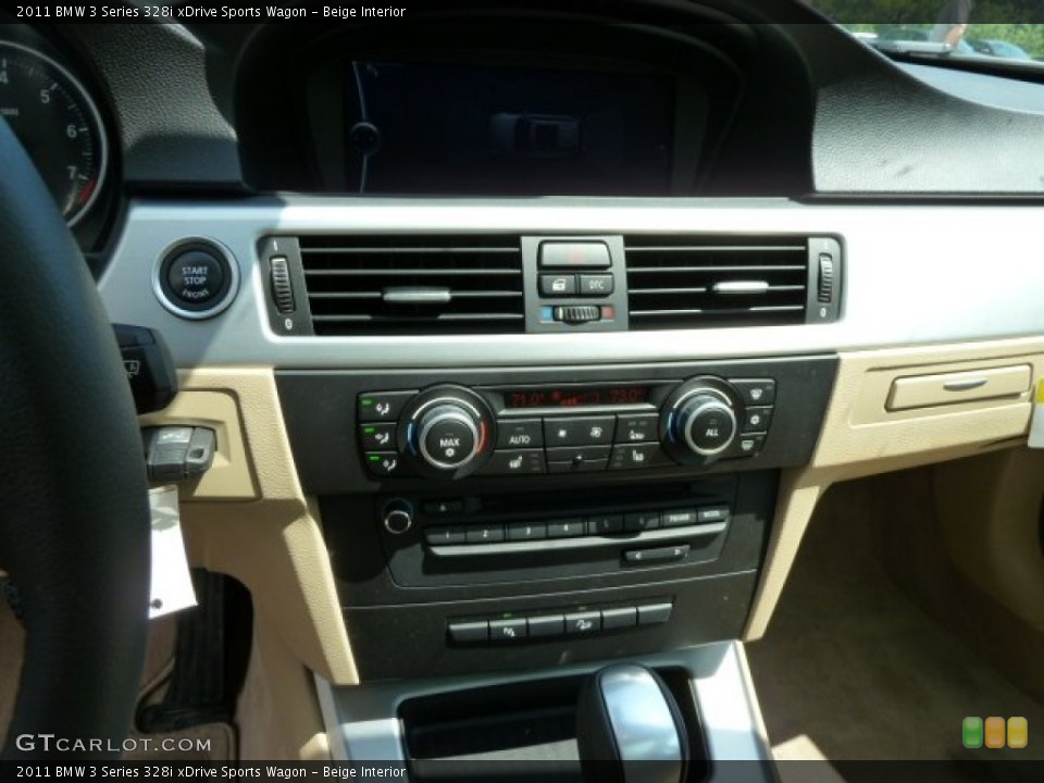 Beige Interior Controls for the 2011 BMW 3 Series 328i xDrive Sports Wagon #52132006