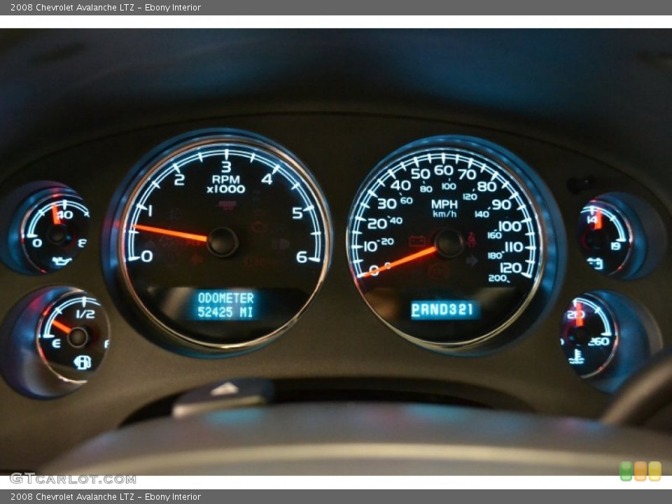 Ebony Interior Gauges for the 2008 Chevrolet Avalanche LTZ #52137451