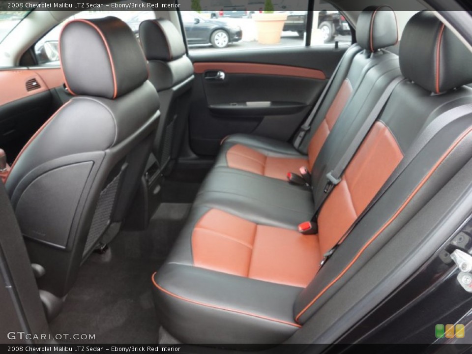 Ebony/Brick Red Interior Photo for the 2008 Chevrolet Malibu LTZ Sedan #52140211