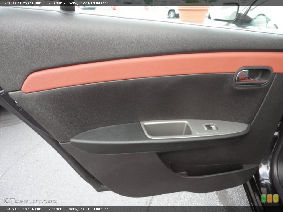 Ebony/Brick Red Interior Door Panel for the 2008 Chevrolet Malibu LTZ Sedan #52140226