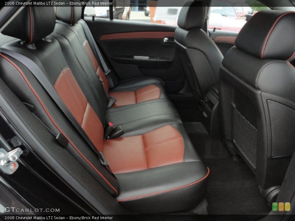 Ebony/Brick Red Interior Photo for the 2008 Chevrolet Malibu LTZ Sedan #52140238