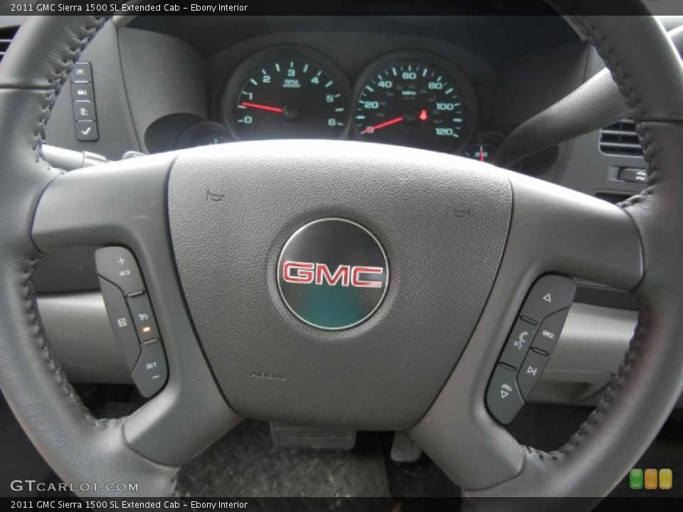 Ebony Interior Steering Wheel for the 2011 GMC Sierra 1500 SL Extended Cab #52140256