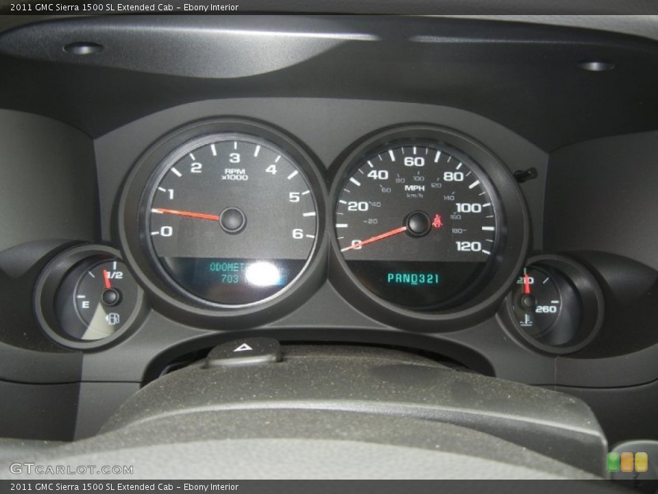 Ebony Interior Gauges for the 2011 GMC Sierra 1500 SL Extended Cab #52140265