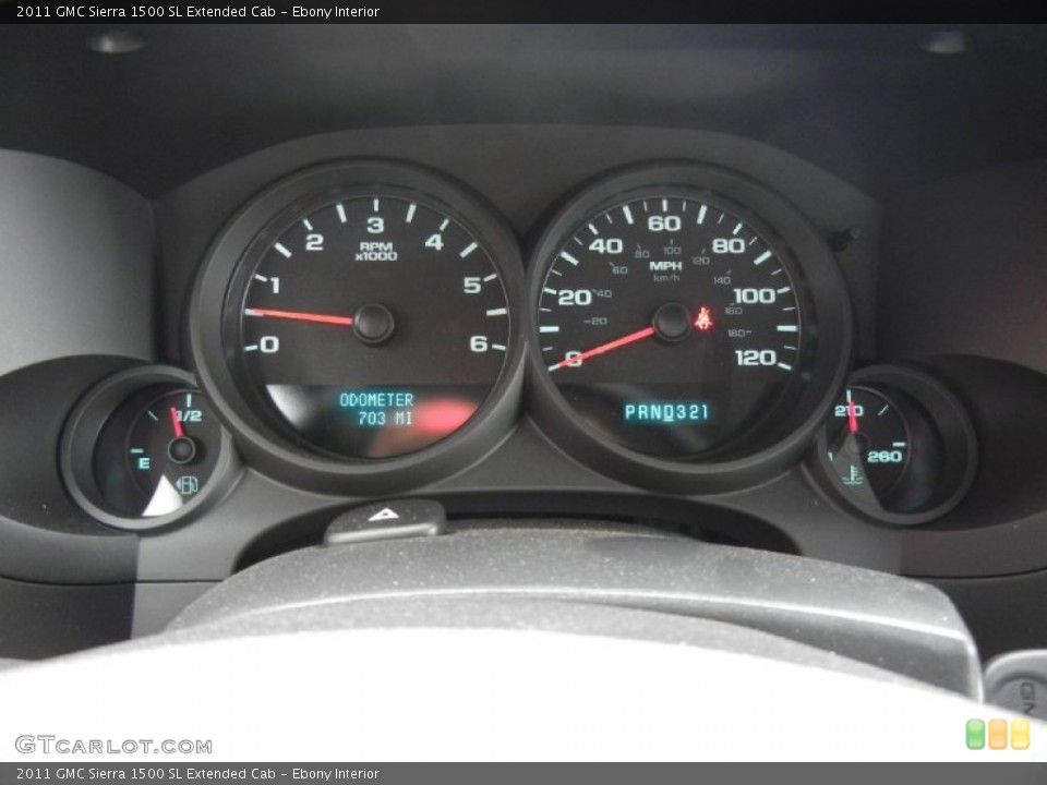 Ebony Interior Gauges for the 2011 GMC Sierra 1500 SL Extended Cab #52140292