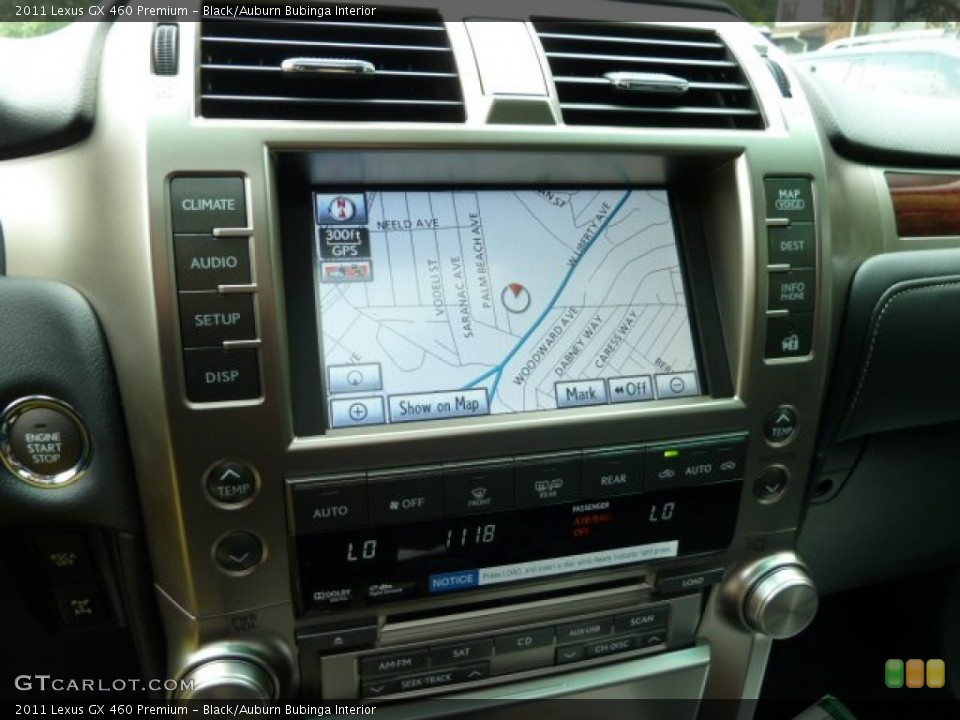 Black/Auburn Bubinga Interior Navigation for the 2011 Lexus GX 460 Premium #52143118