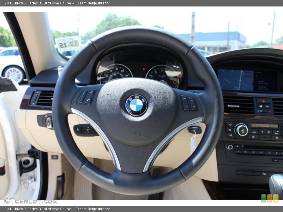Cream Beige Interior Steering Wheel for the 2011 BMW 3 Series 328i xDrive Coupe #52151709