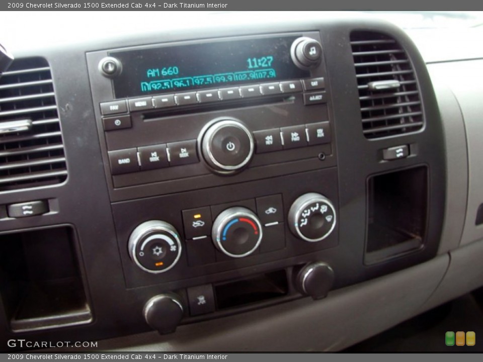 Dark Titanium Interior Controls for the 2009 Chevrolet Silverado 1500 Extended Cab 4x4 #52155822