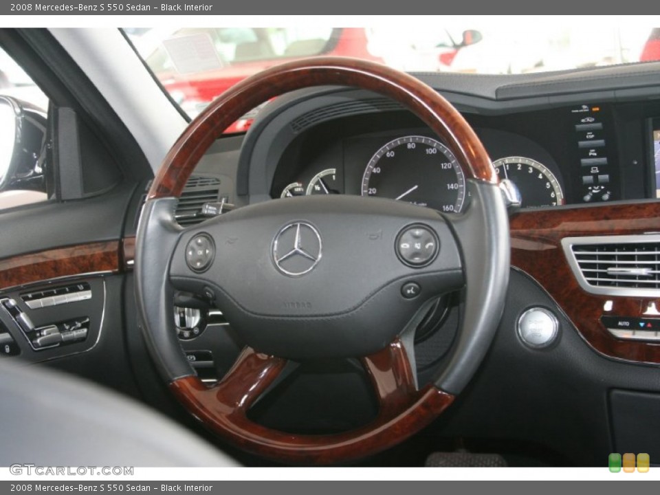 Black Interior Steering Wheel for the 2008 Mercedes-Benz S 550 Sedan #52157304