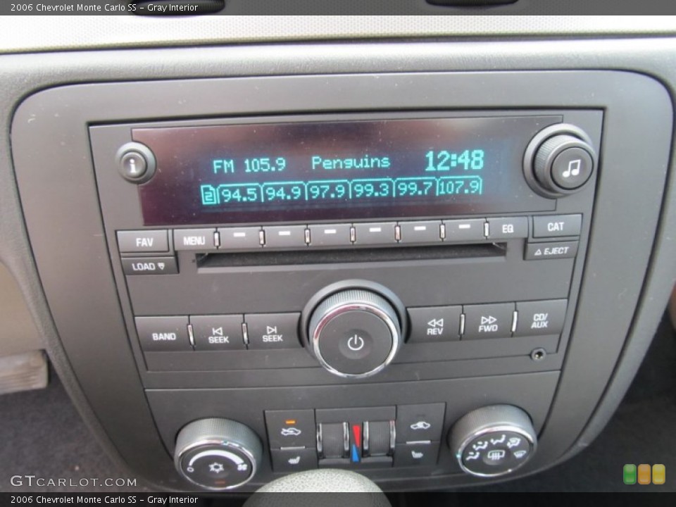 Gray Interior Controls for the 2006 Chevrolet Monte Carlo SS #52160515
