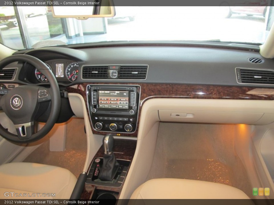 Cornsilk Beige Interior Dashboard for the 2012 Volkswagen Passat TDI SEL #52165054