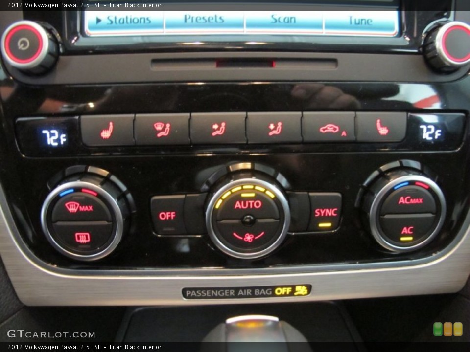 Titan Black Interior Controls for the 2012 Volkswagen Passat 2.5L SE #52165492