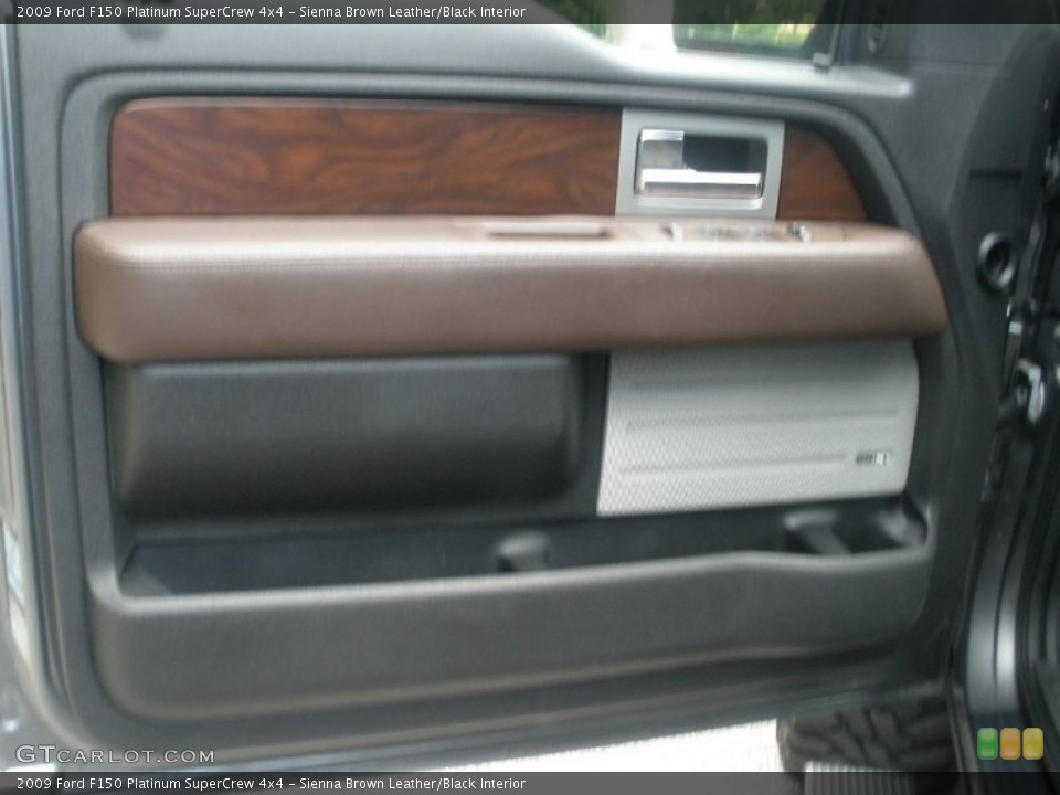 Sienna Brown Leather/Black Interior Door Panel for the 2009 Ford F150 Platinum SuperCrew 4x4 #52174339