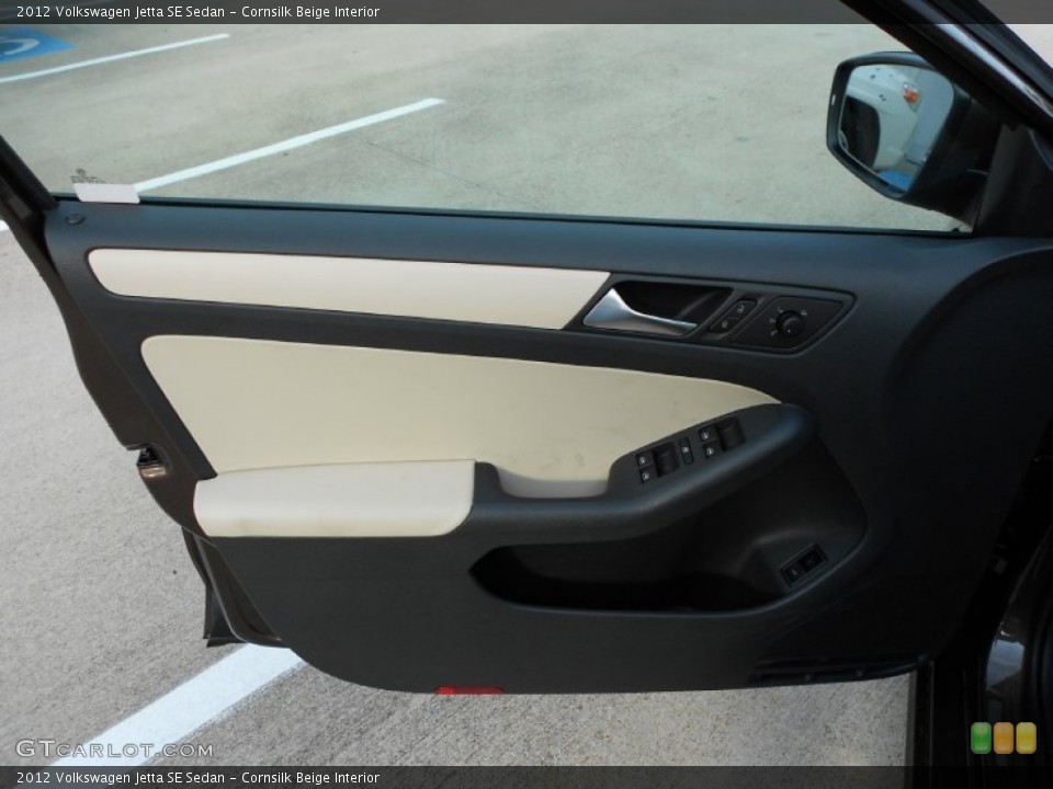 Cornsilk Beige Interior Door Panel for the 2012 Volkswagen Jetta SE Sedan #52177072