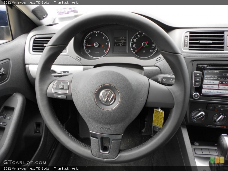 Titan Black Interior Steering Wheel for the 2012 Volkswagen Jetta TDI Sedan #52177516