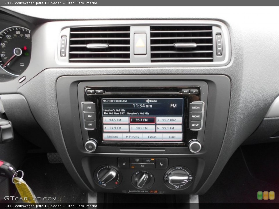 Titan Black Interior Controls for the 2012 Volkswagen Jetta TDI Sedan #52177525