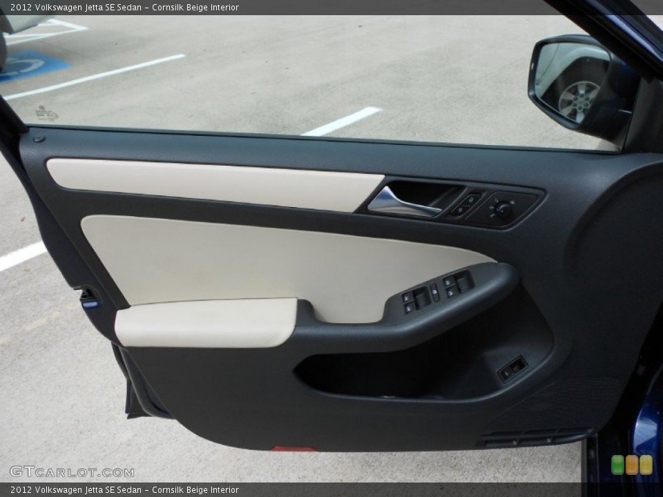 Cornsilk Beige Interior Door Panel for the 2012 Volkswagen Jetta SE Sedan #52177777