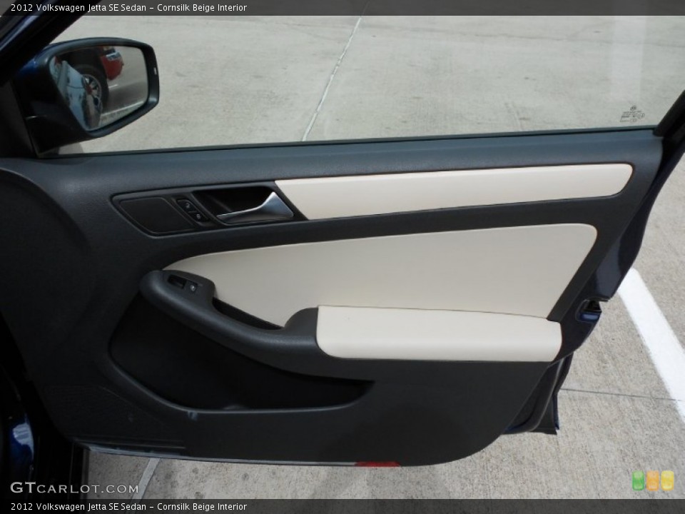Cornsilk Beige Interior Door Panel for the 2012 Volkswagen Jetta SE Sedan #52177798