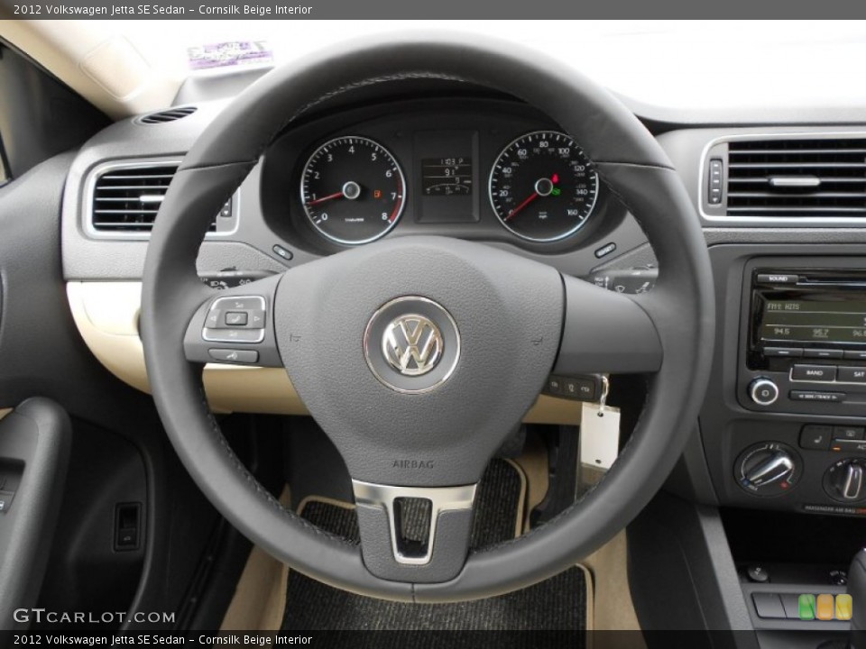 Cornsilk Beige Interior Steering Wheel for the 2012 Volkswagen Jetta SE Sedan #52177861