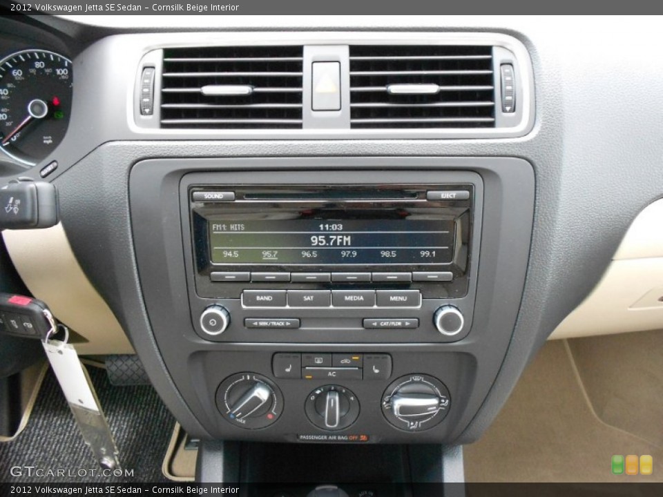 Cornsilk Beige Interior Controls for the 2012 Volkswagen Jetta SE Sedan #52177870