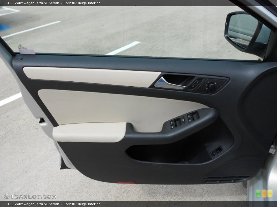 Cornsilk Beige Interior Door Panel for the 2012 Volkswagen Jetta SE Sedan #52178428
