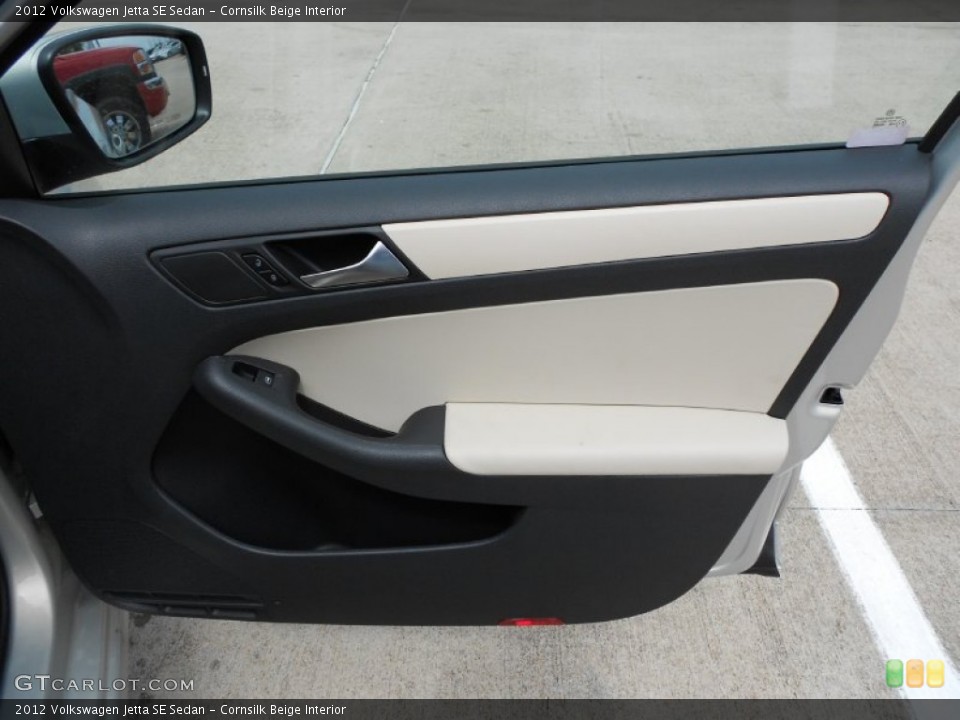 Cornsilk Beige Interior Door Panel for the 2012 Volkswagen Jetta SE Sedan #52178452